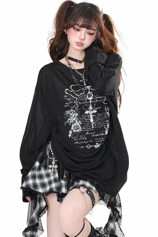 Nightmare Sheer Long Sleeve Top