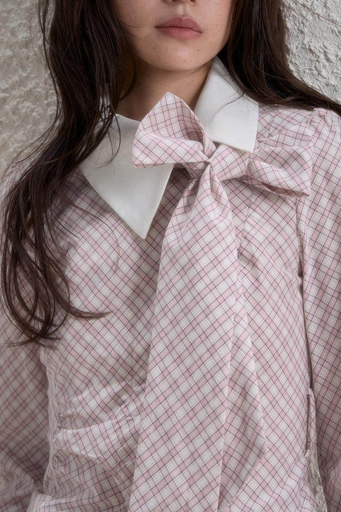 Asymmetry Ribbon Shirt - My Store