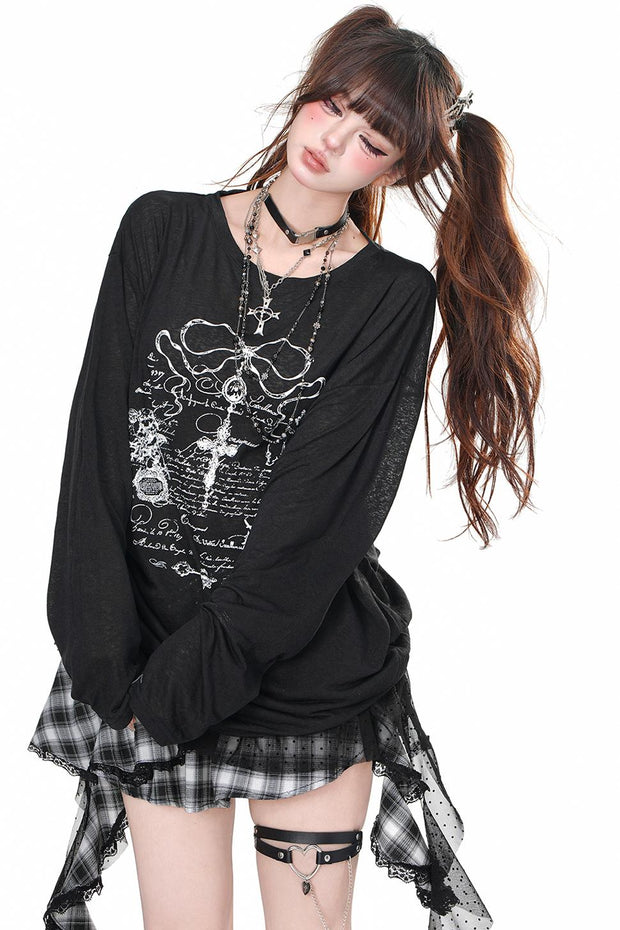 Nightmare Sheer Long Sleeve Top