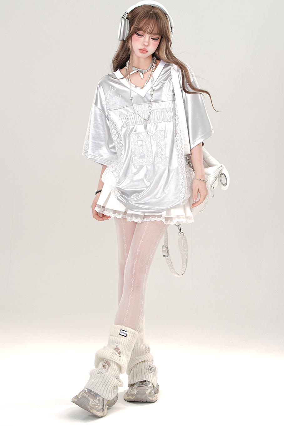 Lace Silk Sport Jersey Top