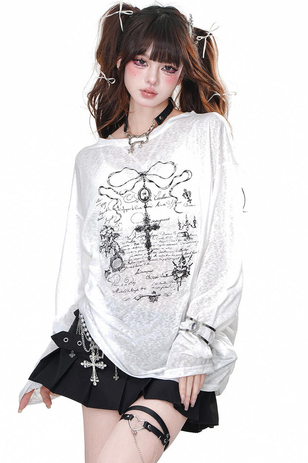 Nightmare Sheer Long Sleeve Top