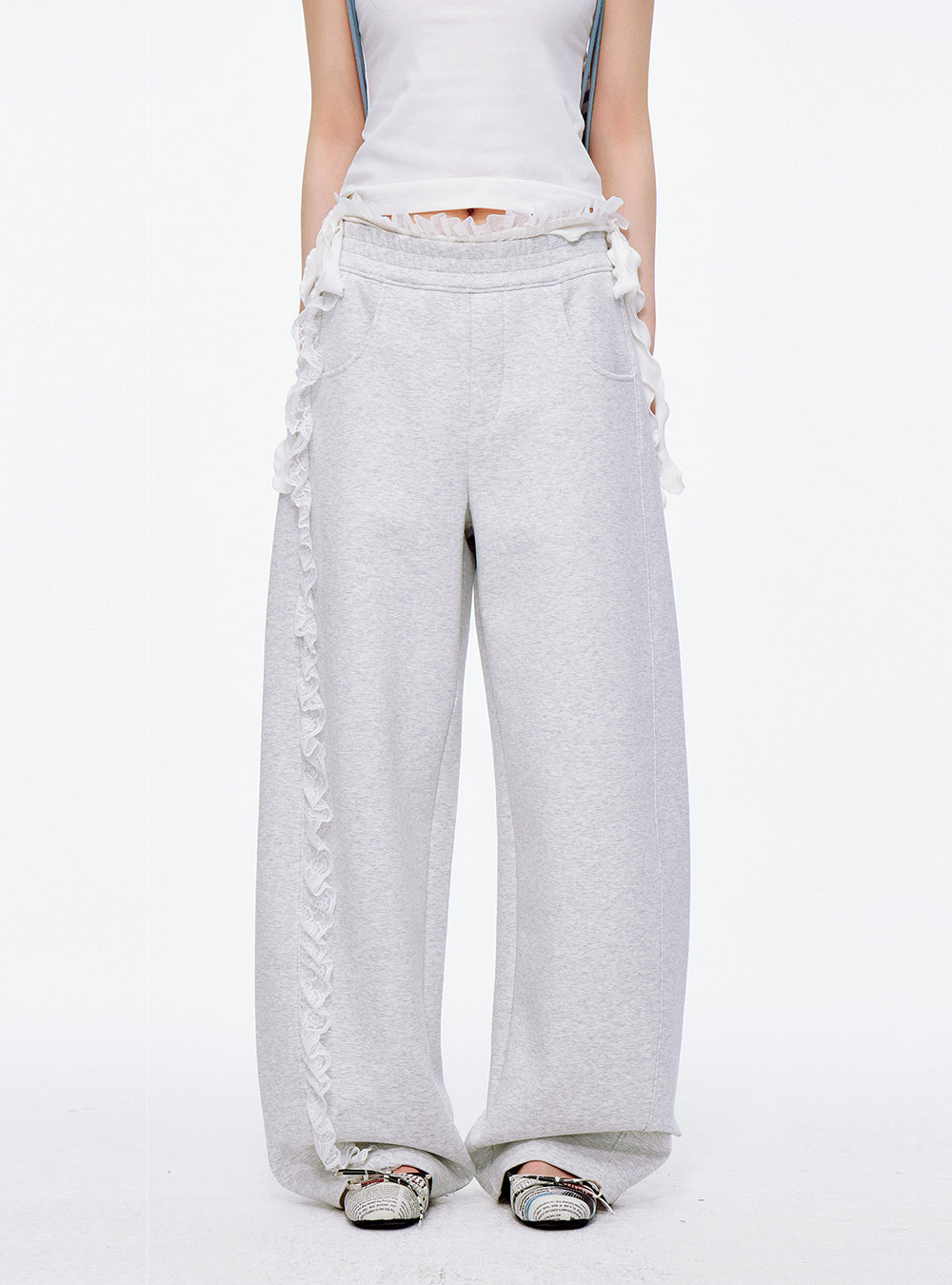 Cotton Loose Fit Lace Training Pants