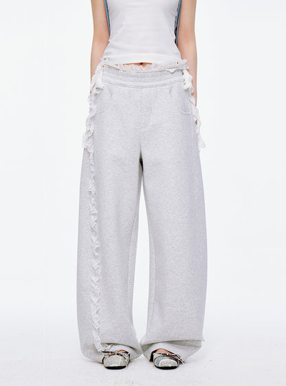 Cotton Loose Fit Lace Training Pants