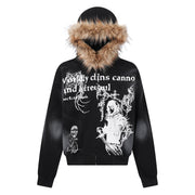 99-1 Artistic Fur Hoodie