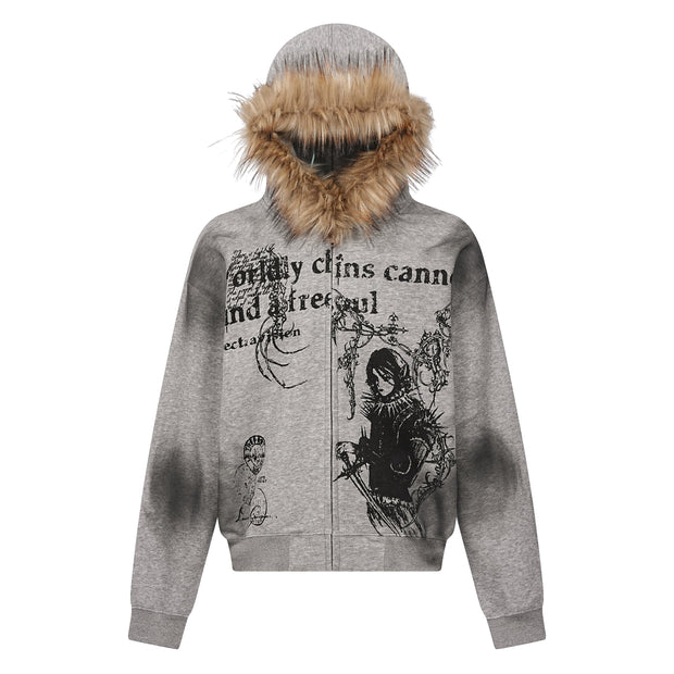 99-1 Artistic Fur Hoodie