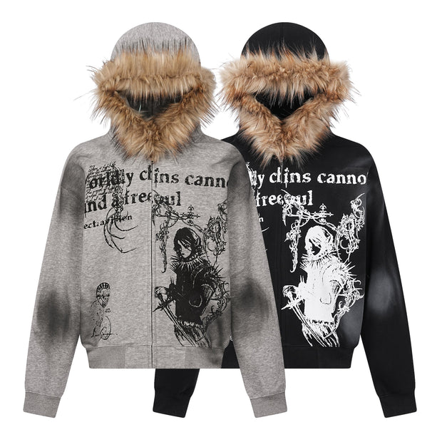 99-1 Artistic Fur Hoodie