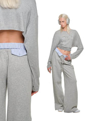 1Jinn Studio Patchwork Wide Leg Sweatpants - My Store