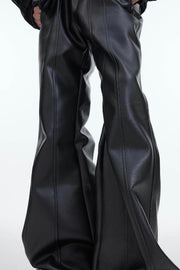 Flared Leather Trousers - My Store