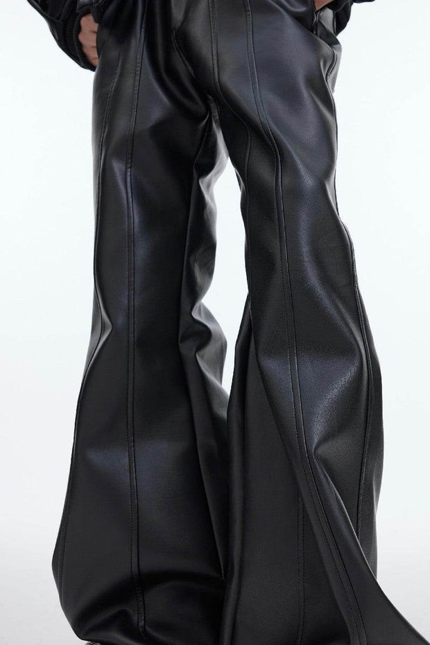 Flared Leather Trousers - My Store