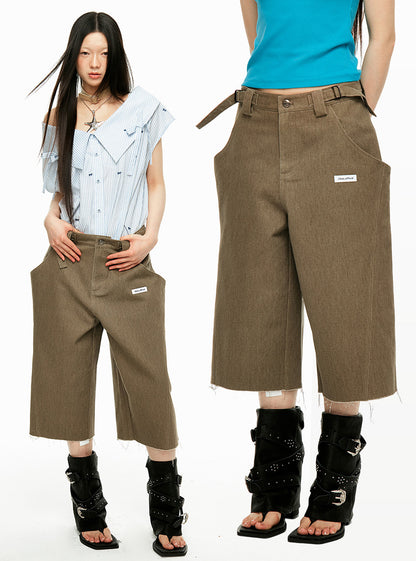 Straight Wide Cut Denim Pants