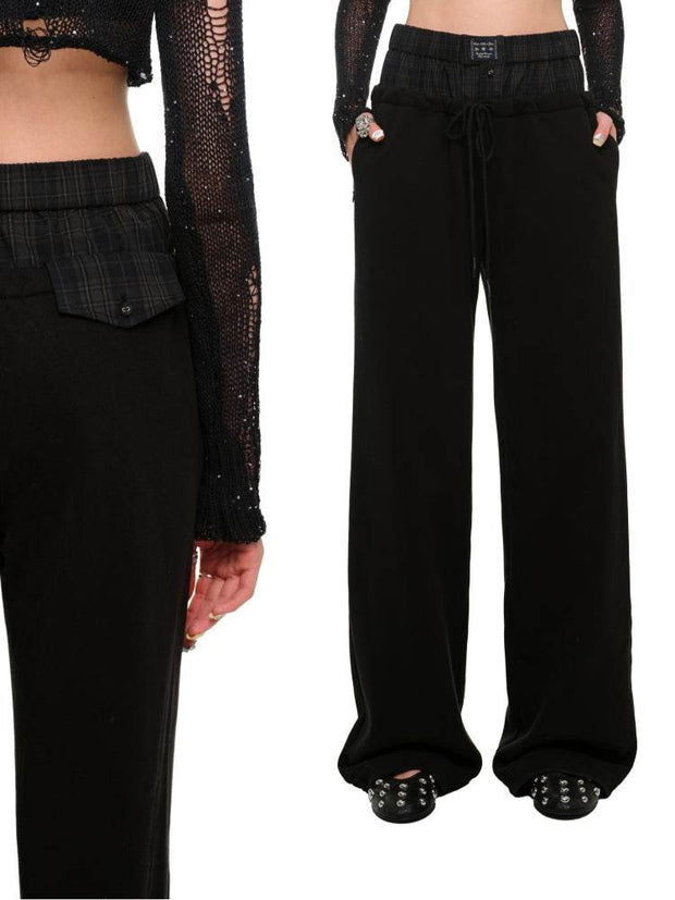 1Jinn Studio Patchwork Wide Leg Sweatpants - My Store