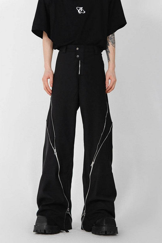 Zipper Slit Trousers - My Store