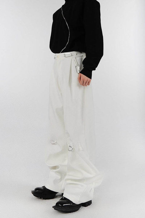 Buckle Straight Loose Trousers - My Store