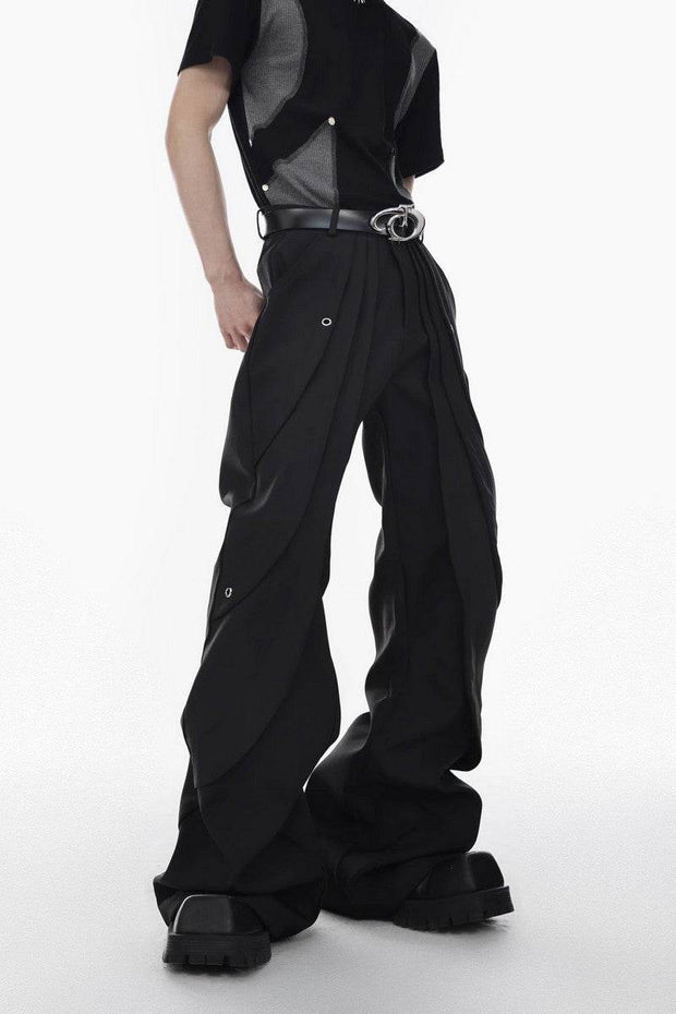 Pleated Flared Trousers - My Store