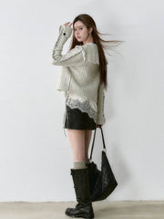 Via Pitti Alpaca Blend Knit Cardigan - My Store