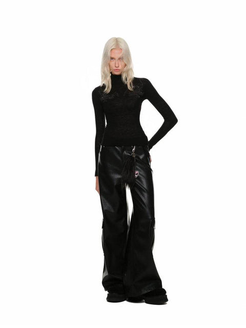 Matte Black Leather Pants - My Store