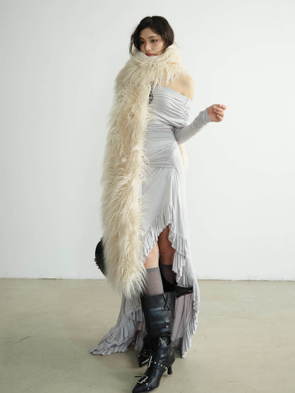 Asymmetric Ruffled Hem Dress - My Store
