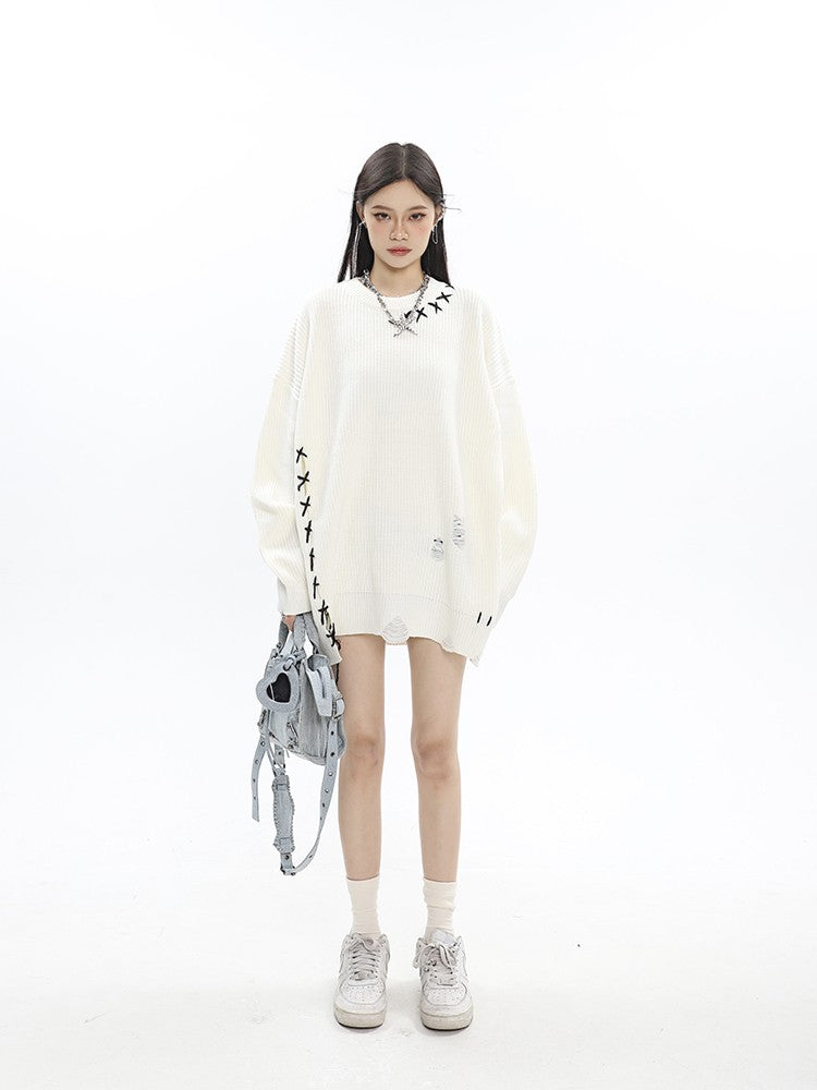 klia Contrast Stitch Sweater