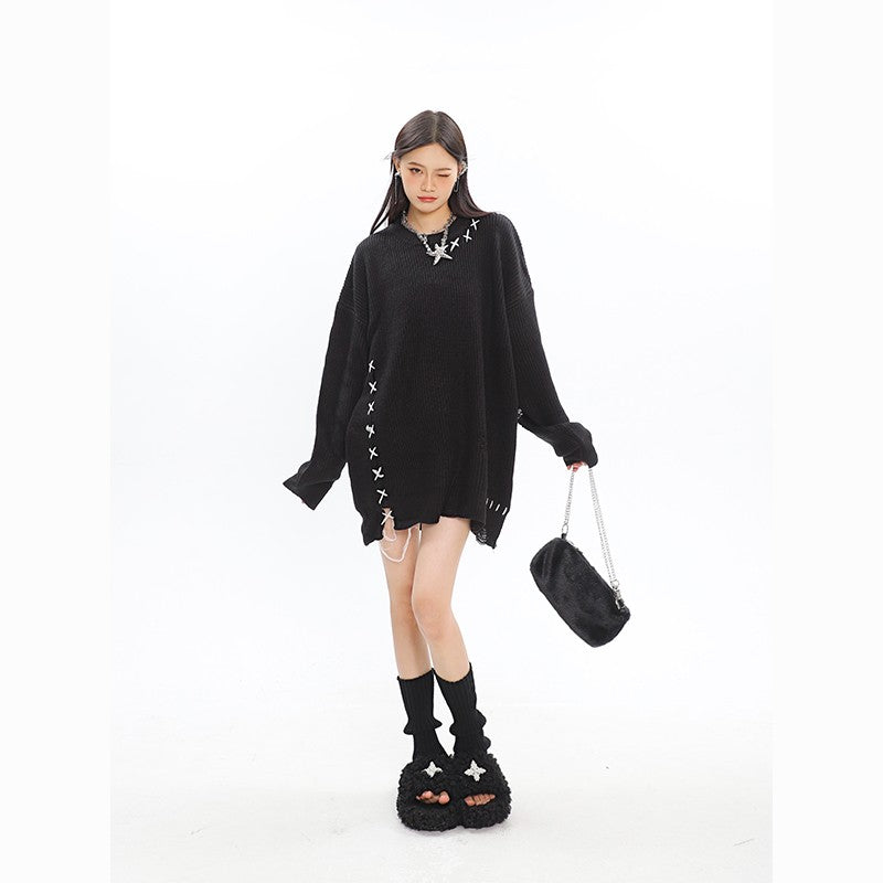 klia Contrast Stitch Sweater