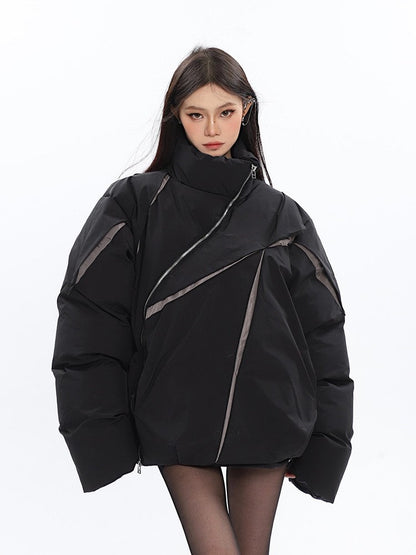 klia Contrast Cut Puffer Jacket