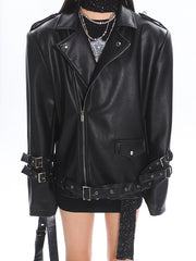 Retro Zipper Leather Jacket