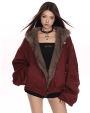 Reversible Fur Hood Jacket - My Store