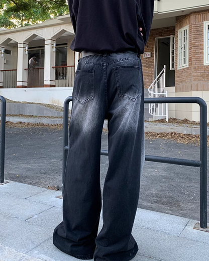 Vintage Washed Wide Denim Pants