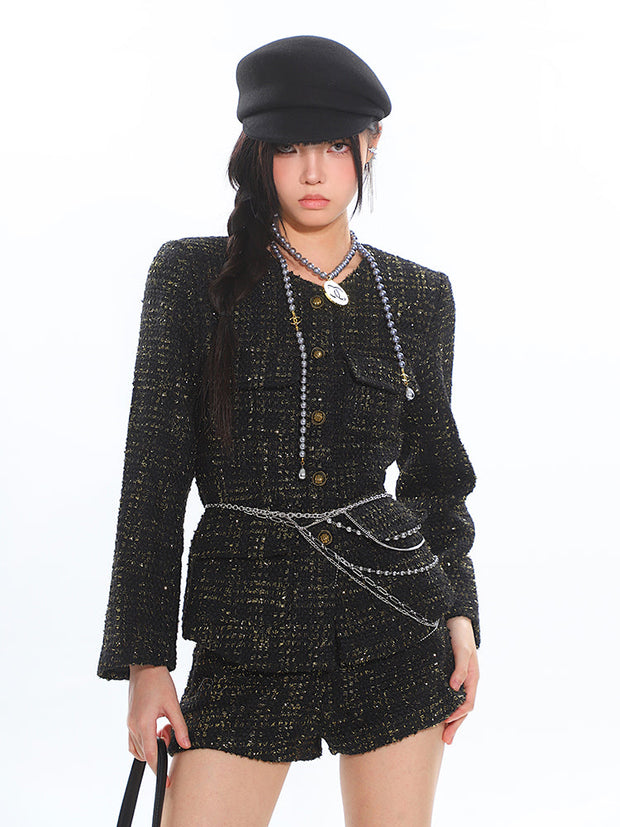 Tweed Jacket & Shorts Set