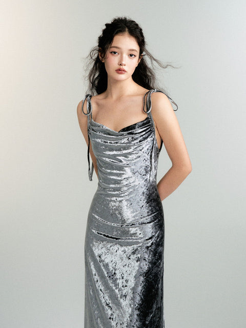 Metallic Velvet Dress