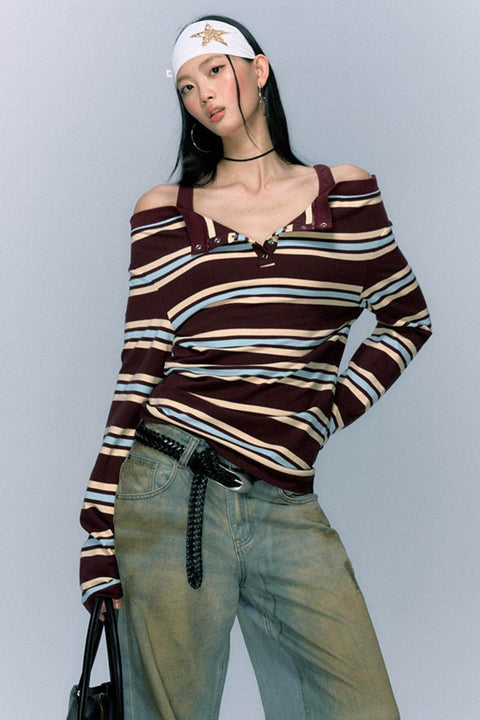 Striped Long Sleeve Top - My Store