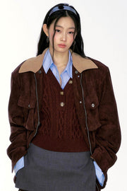 Fur Collar Suede Thick Jacket - My Store