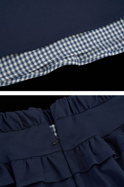 College Check Bow Midi Skirt - My Store