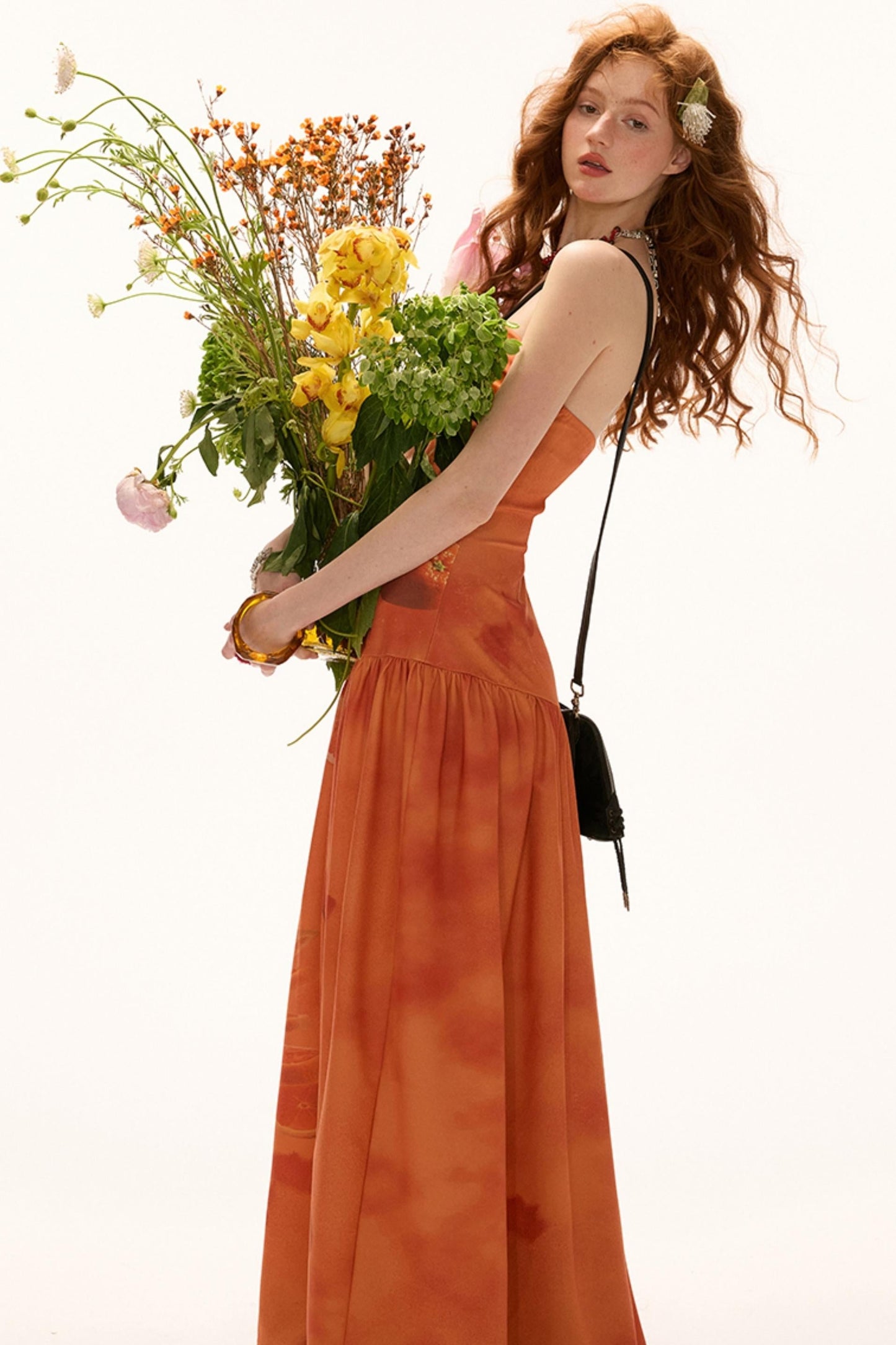 Orange Strapless Dress