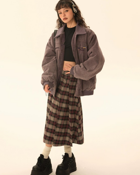 Big Plaid Long Skirt