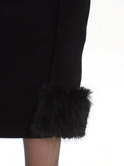 Faux Fur Trim Mini Dress