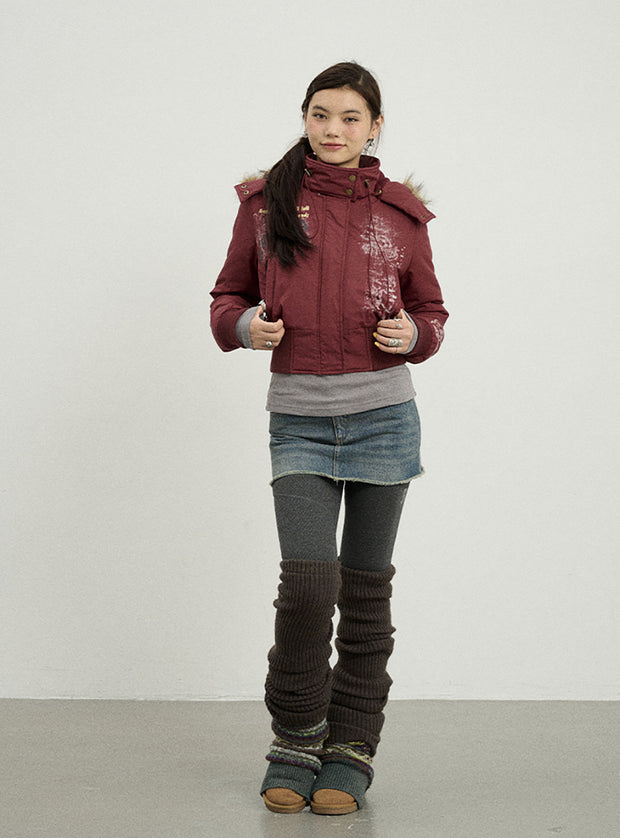 Detachable Cap Cotton Short Jacket (3color)