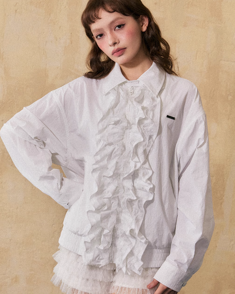 Ruffle Design Girly Jacket