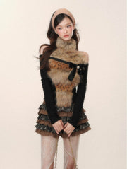 Fur Collar Top - My Store