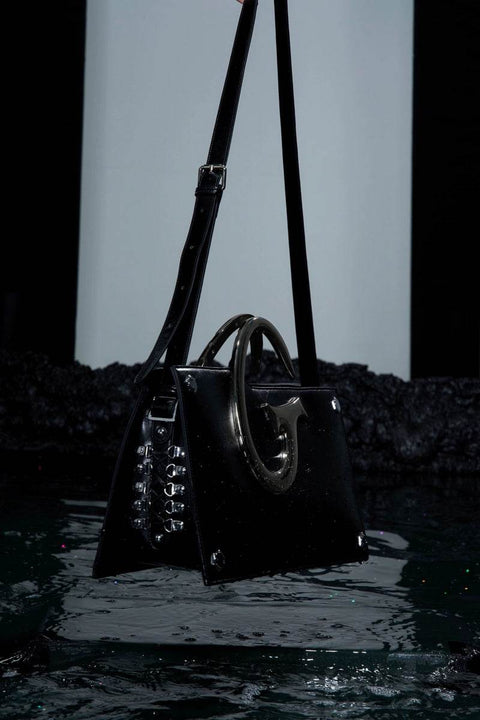 Asymmetric Metal Handle Chain Shoulder Bag - My Store