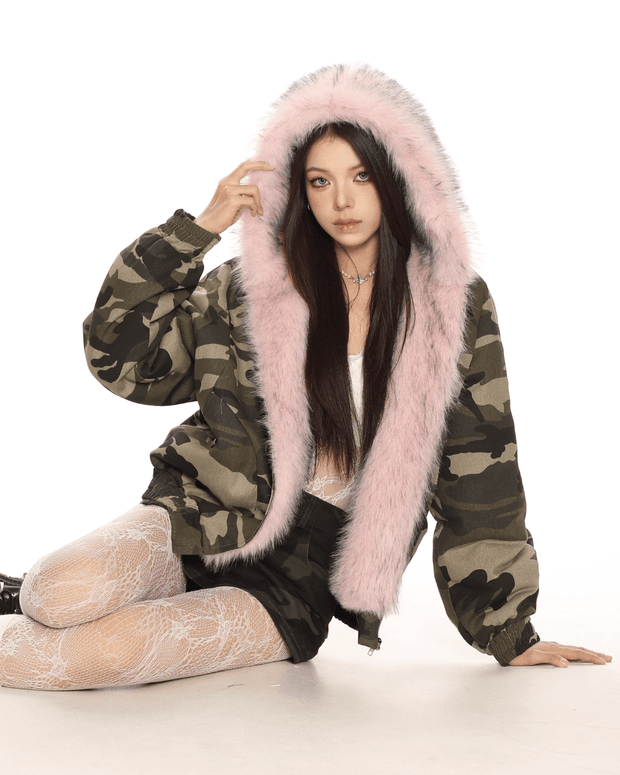 Reversible Pink Fur Jacket - My Store