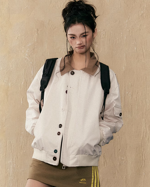 Color Button Retro Jacket