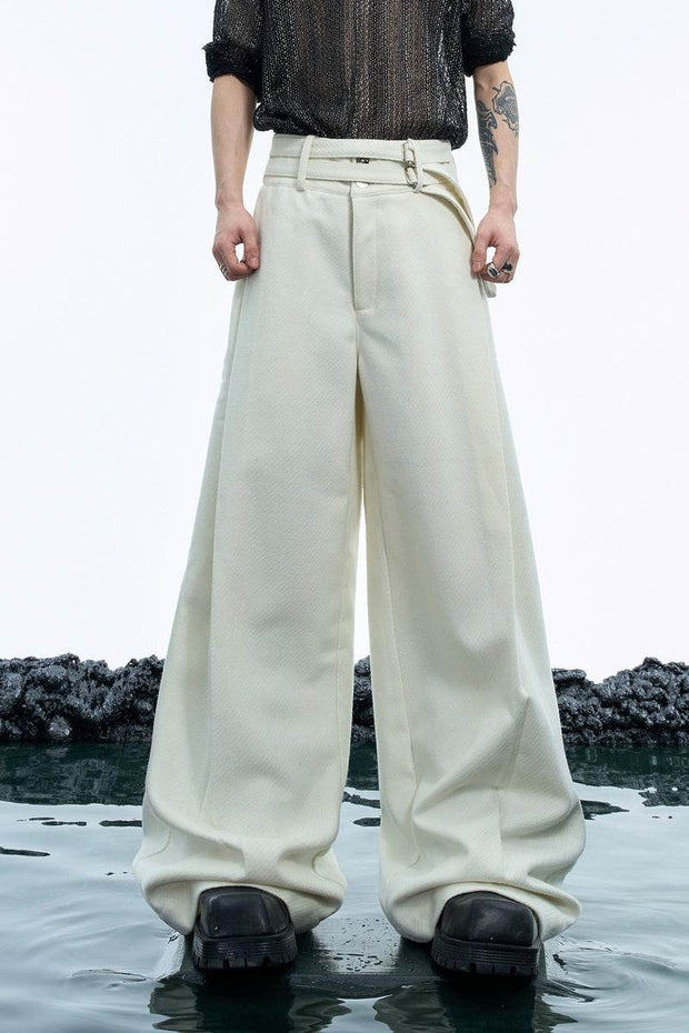 Asymmetric Metal Button Pants - My Store