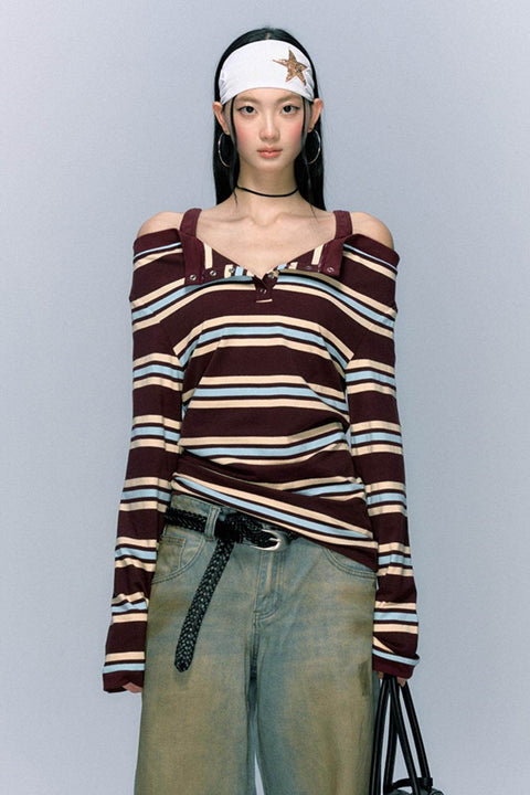 Striped Long Sleeve Top - My Store