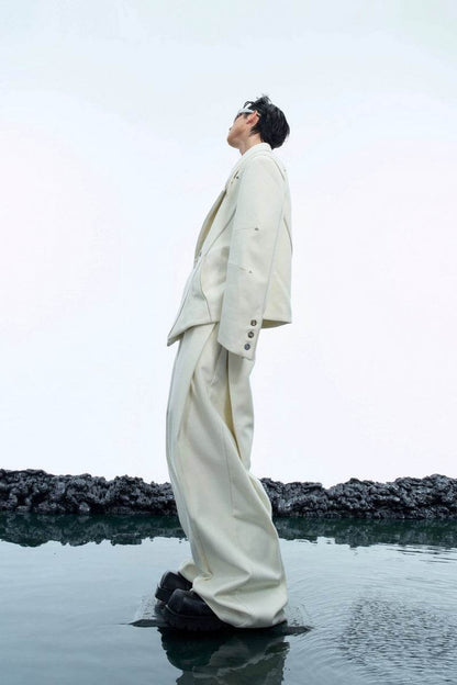Asymmetric Metal Button Pants - My Store