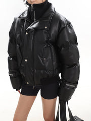 High Neck Zipper Down Jacket