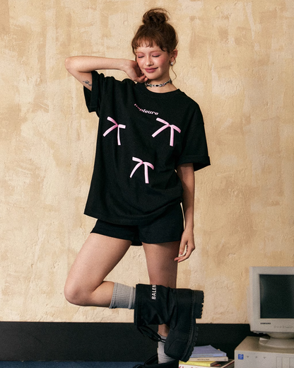 リボン半袖Tシャツ