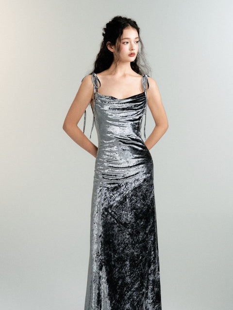 Metallic Velvet Dress