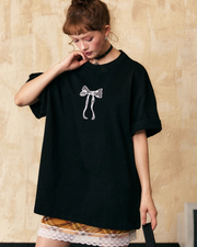 Ribbon Embroidery Loose T-Shirt