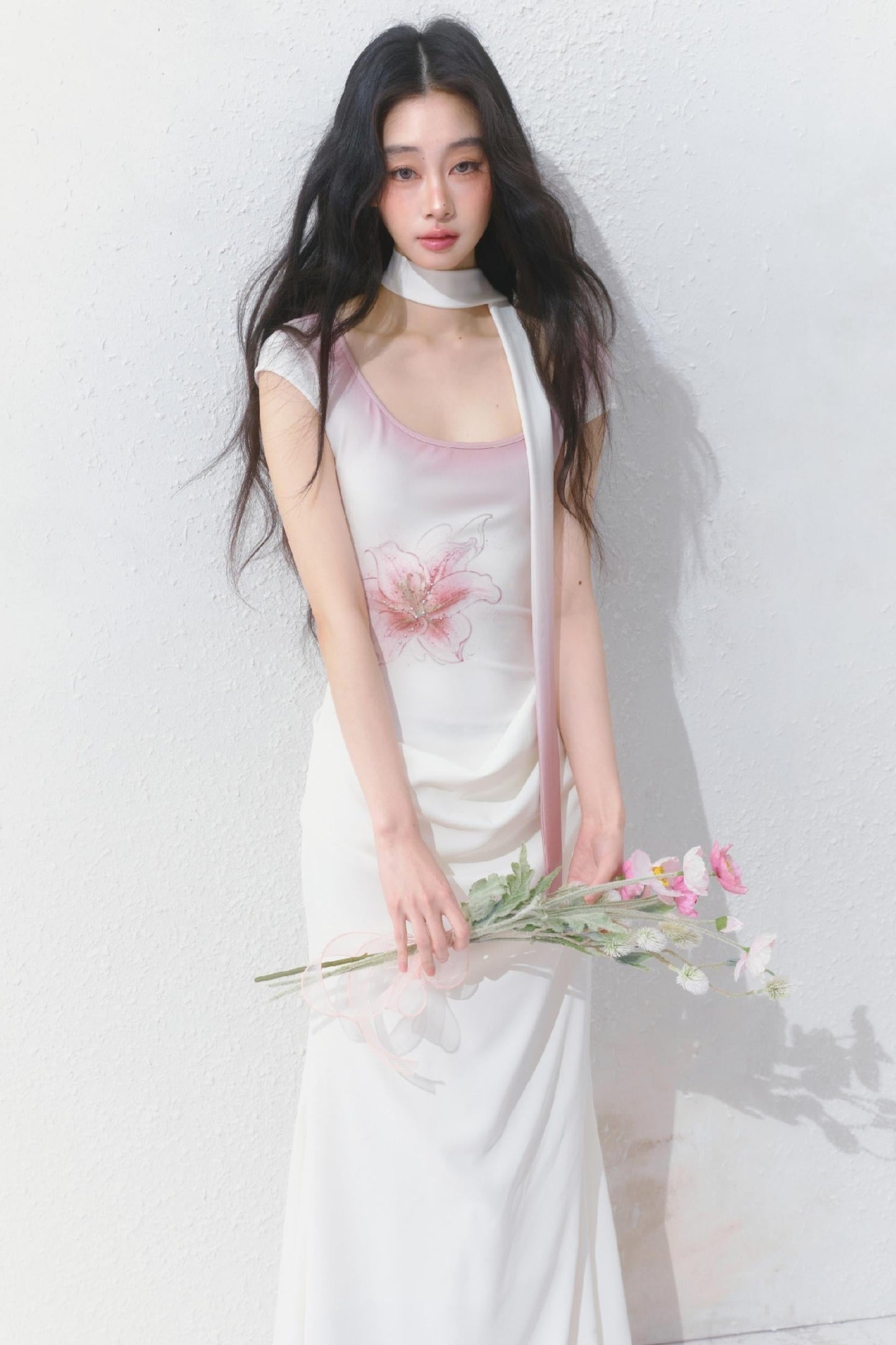 クラシックな花柄ドレス
