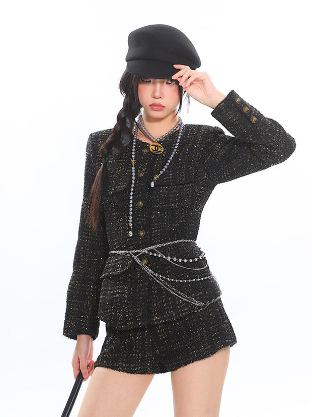 Tweed Jacket & Shorts Set